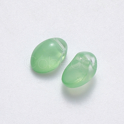 Spray Painted Imitation Jade Glass Charms GLAA-R211-05-J05-1