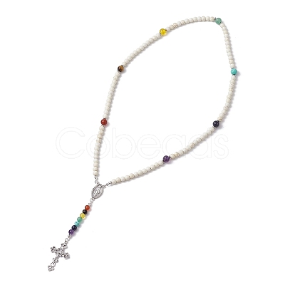 Round Gemstone Beaded Necklaces NJEW-TA00144-1