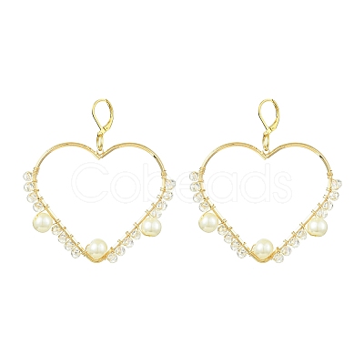 Brass Leverback Earrings EJEW-JE06009-1