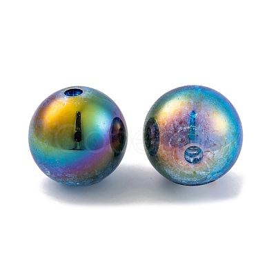 UV Plating Rainbow Iridescent Two Tone Acrylic Beads PACR-C009-04C-1