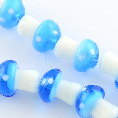 Mushroom Handmade Lampwork Beads Strands LAMP-R116-17-1