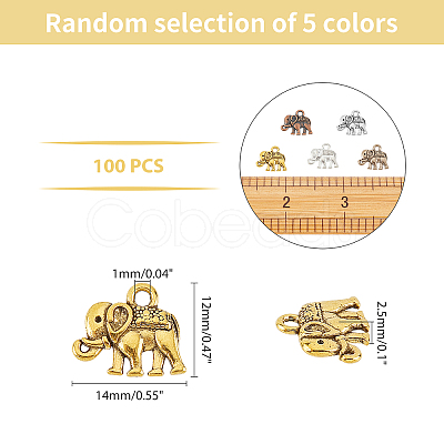 ARRICRAFT 100Pcs Tibetan Style Metal Alloy Charms FIND-AR0001-12-1