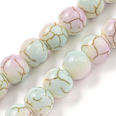 Baking Paint Synthetic Turquoise Beads Strands G-H060-03B-1