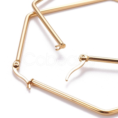 201 Stainless Steel Angular Hoop Earrings EJEW-F205-13G-D-1