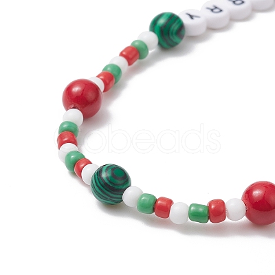 Christmas Glass Beaded Mobile Straps HJEW-TA00009-1