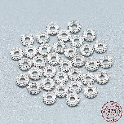 925 Sterling Silver Spacer Beads X-STER-T002-73S-1