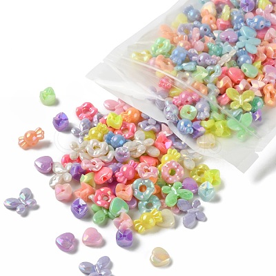 5 Style Opaque Acrylic Beads MACR-FS0001-10-1