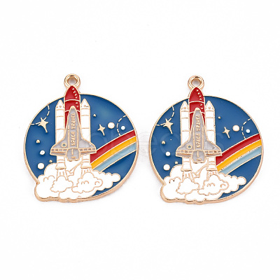 Eco-Friendly Alloy Enamel Pendants ENAM-T011-58-NR-1