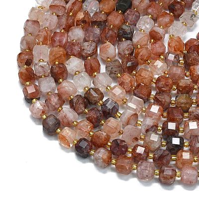 Natural Red Hematoid Quartz/Ferruginous Quartz Beads Strands G-K389-A29-01-1