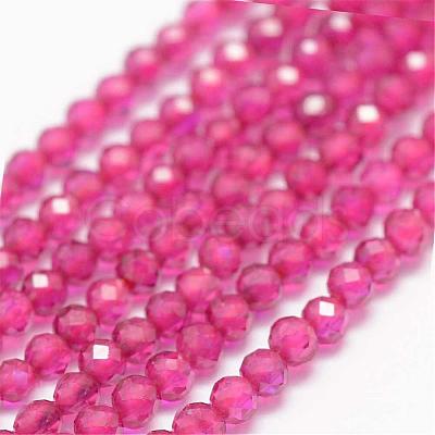 Lab Grown Red Corundum Beads Strands G-K182-2mm-17-1