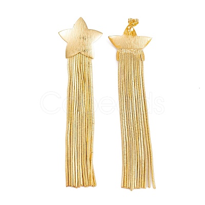 Rack Plating Star Brass Earrings EJEW-S219-10G-1