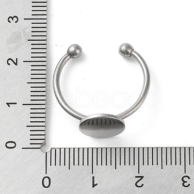 Non-Tarnish Adjustable 304 Stainless Steel Finger Rings Components STAS-K278-04C-P-1