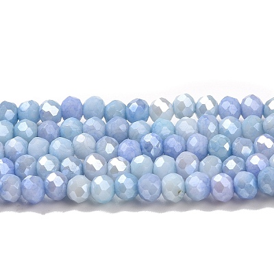 Faceted Electroplated Glass Beads Strands GLAA-C023-02-C16-1