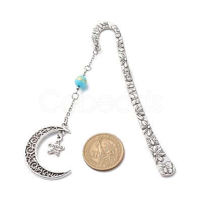 Tibetan Style Alloy Hook Bookmarks AJEW-JK00194-1