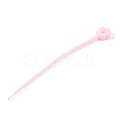 Flower Shape Silicone Cable Zip Ties AJEW-C034-01-1