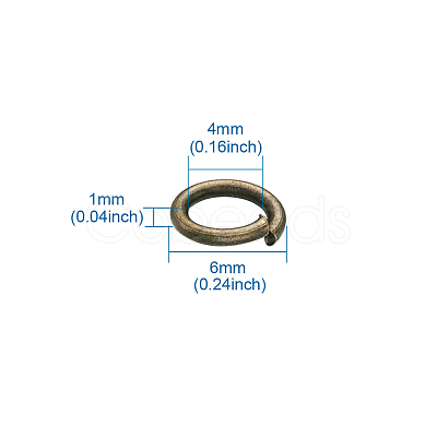 Kissitty Open Jump Rings Brass Jump Rings KK-KS0001-06-1