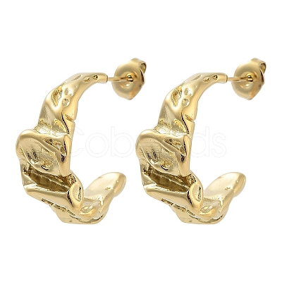 Ion Plating(IP) 304 Stainless Steel Stud Earrings EJEW-P258-47G-1