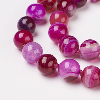 Natural Dyed Agate Beads Necklaces NJEW-F139-8mm-16-1