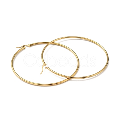 PVD Vacuum Plating 201 Stainless Steel Big Hoop Earrings for Women EJEW-G260-02F-G-1