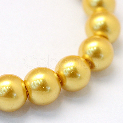 Baking Painted Pearlized Glass Pearl Round Bead Strands HY-Q003-10mm-31-1