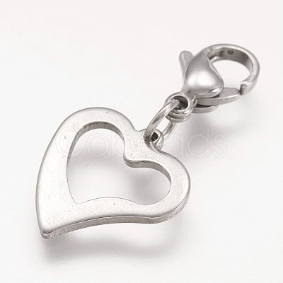 Non-Tarnish 304 Stainless Steel Open Heart Pendants X-HJEW-JM00290-1