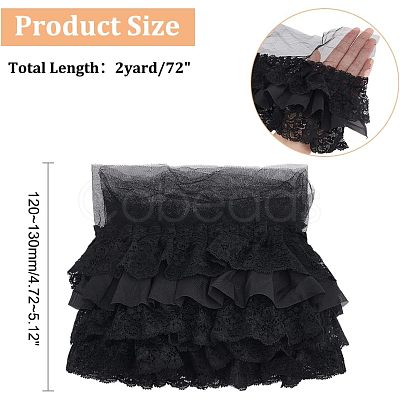 Nbeads Pleated Chiffon Lace Trim SRIB-NB0001-10C-1