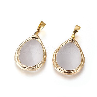 Electroplate Cat Eye Pendants CE-K003-C-1