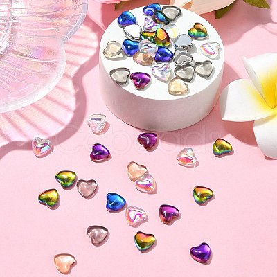 Heart Flat Back K9 Glass Rhinestone Cabochons MRMJ-YW0001-063B-1