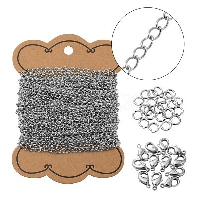 DIY Brass Twisted Chains Necklace Making Kits DIY-LS0002-88P-1