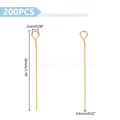 Unicraftale 200Pcs 304 Stainless Steel Eye Pins STAS-UN0054-76-1