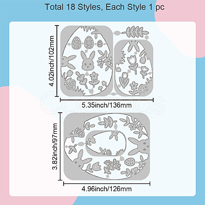 Easter Rabbit Theme Carbon Steel Cutting Dies Stencils DIY-WH0309-1618-1