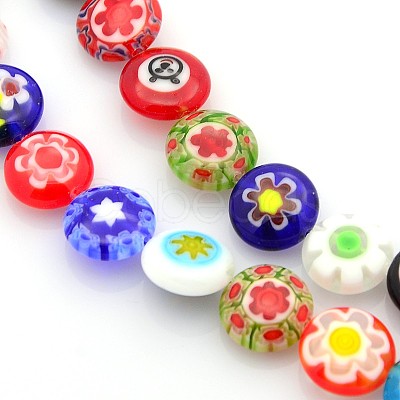 Handmade Millefiori Glass Bead Strands X-LAMP-J034-10mm-M-1