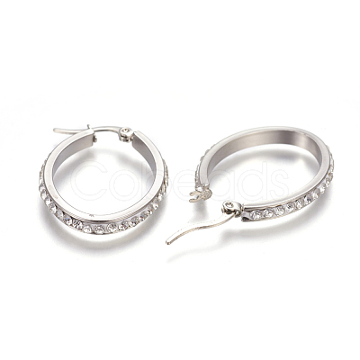 201 Stainless Steel Hoop Earrings EJEW-A055-08P-1