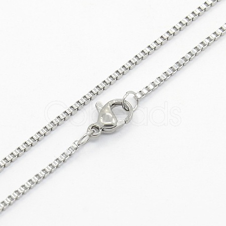 Unisex 304 Stainless Steel Box Chain Necklaces STAS-O037-71P-1
