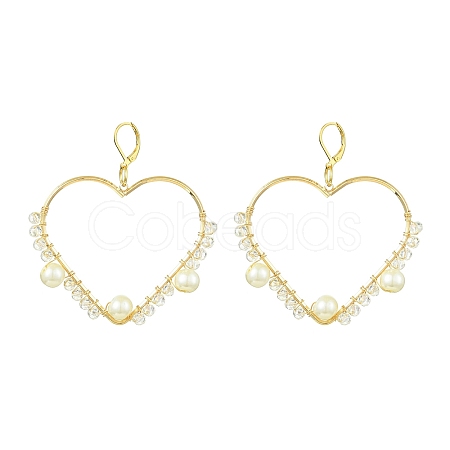 Brass Leverback Earrings EJEW-JE06009-1