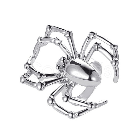Alloy Spider Adjustable Ring for Halloween RJEW-O048-01P-1