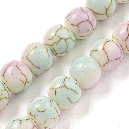 Baking Paint Synthetic Turquoise Beads Strands G-H060-03B-1