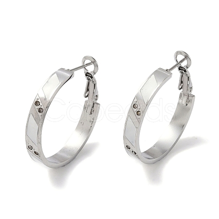304 Stainless Steel Rhinestone Hoop Earrings for Women EJEW-L283-051P-02-1