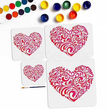 MAYJOYDIY US 1 Set Valentine's Day Theme PET Hollow Out Drawing Painting Stencils DIY-MA0002-78-1
