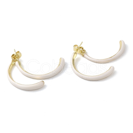 Alloy Enamel Stud Earrings EJEW-A047-02A-1