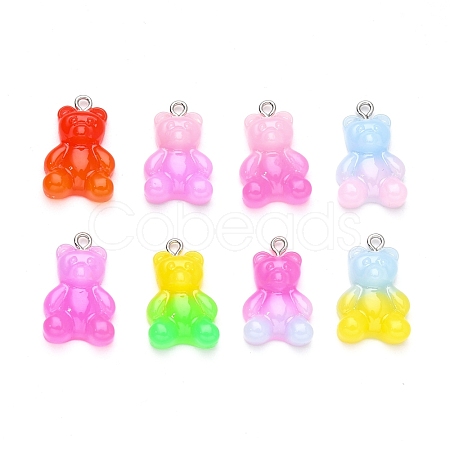 Gradient Color Opaque Resin Pendants RESI-R433-01-1