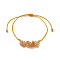 Natural Moonstone Braided Bead Bracelets, with Brass Beads, Chip, Inner Diameter: 2-7/8 inch(7.3cm), 1pc/style