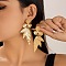 Chic 3D Leaf Zinc Alloy Stud Earrings, Dangle Earring for Women