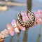 Natural Electroplated Crystal Hair Bands, with Rose Quartz Chips, Crown Hair Bands, for Women Girls, 270x180x30mm