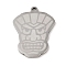 Non-Tarnish 304 Stainless Steel Pendants, Tiki Mask Charm, Stainless Steel Color, 25x18.5x1.5mm, Hole: 1mm