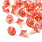 Plastic Pendants, with Acrylic and Golden Plated Brass Loops, Mushroom, Orange Red, 23x17~18mm, Hole: 1.5mm