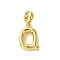 Rack Plating Brass with ABS Plastic Pearl European Dangle Charms, Large Hole Pendants, Long-Lasting Plated, Lead Free & Cadmium Free, Real 18K Gold Plated, Letter Q, 22.5mm long, hole: 5mm, pendant: 14.5x11x5mm