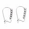 304 Stainless Steel Hoop Earrings Findings Kidney Ear Wires, with Clear Cubic Zirconia, Stainless Steel Color, 20x12x2mm, Pin: 0.7mm