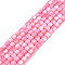 Natural Freshwater Shell Beads Strands, Dyed, Column, Pink, 3.5x3.5mm, Hole: 0.8mm, about 110~113pcs/strand, 14.69 inch~15.08 inch(37.3~38.3cm)