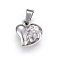 Non-Tarnish 304 Stainless Steel Pendants, Hammered, Puffed Heart with Bumpy, Stainless Steel Color, 14x13.5x5.5mm, Hole: 7x4.5mm